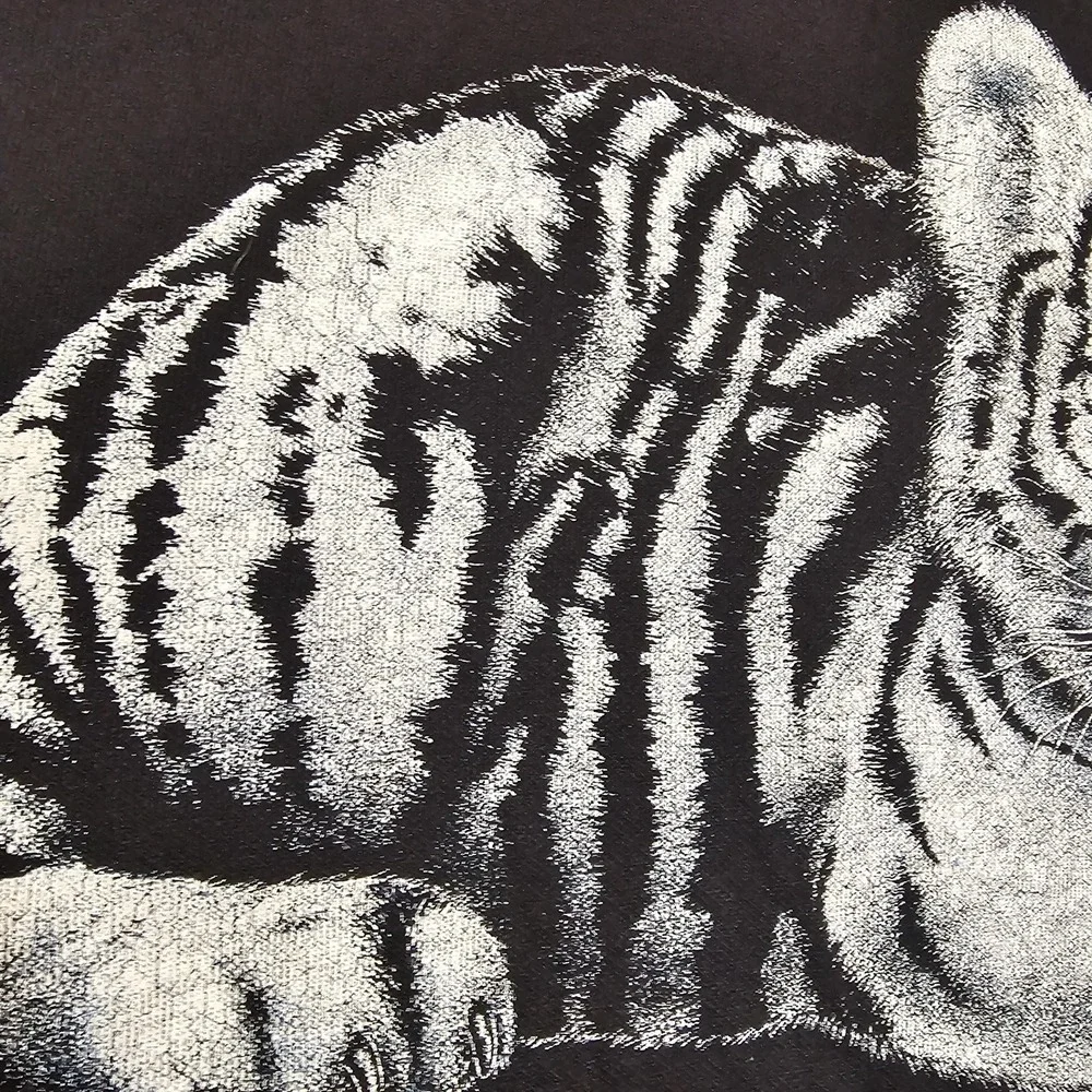 Vintage Kittens Shirt Womens Large Tiger Cub Graphic Long Sleeve 90s USA